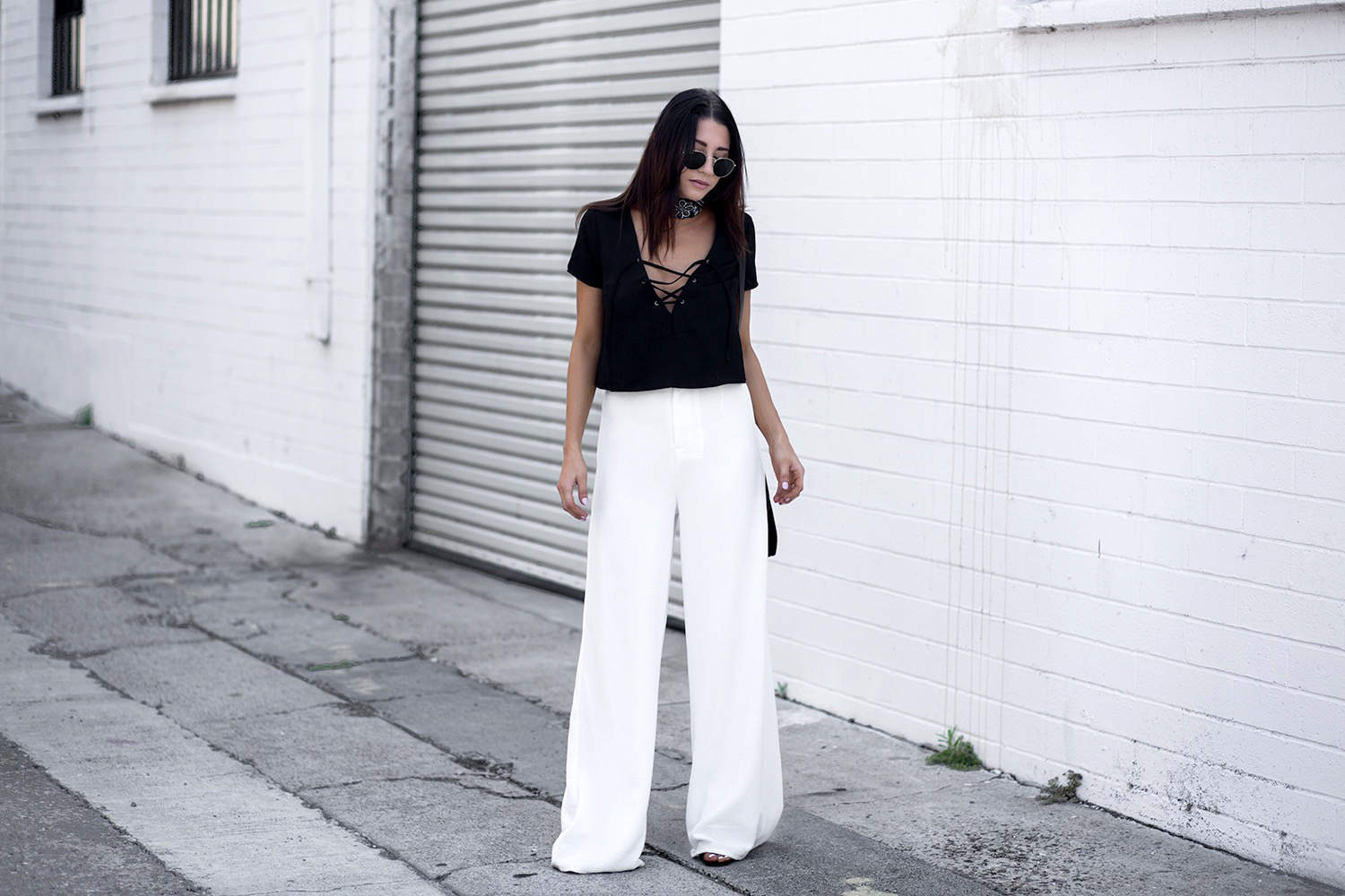 Clean chiffon wide leg trousers for an alternative bridal look. – Kelsey  Rose