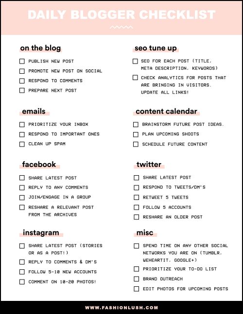 My Daily Blogger Checklist (+ a Cute Free Printable!)